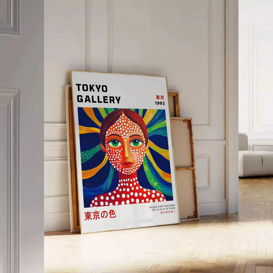 vibrant essence Yayoi Kusama Woman 3 poster red blue hues captivating artwork splash creativity space unframed version stunning