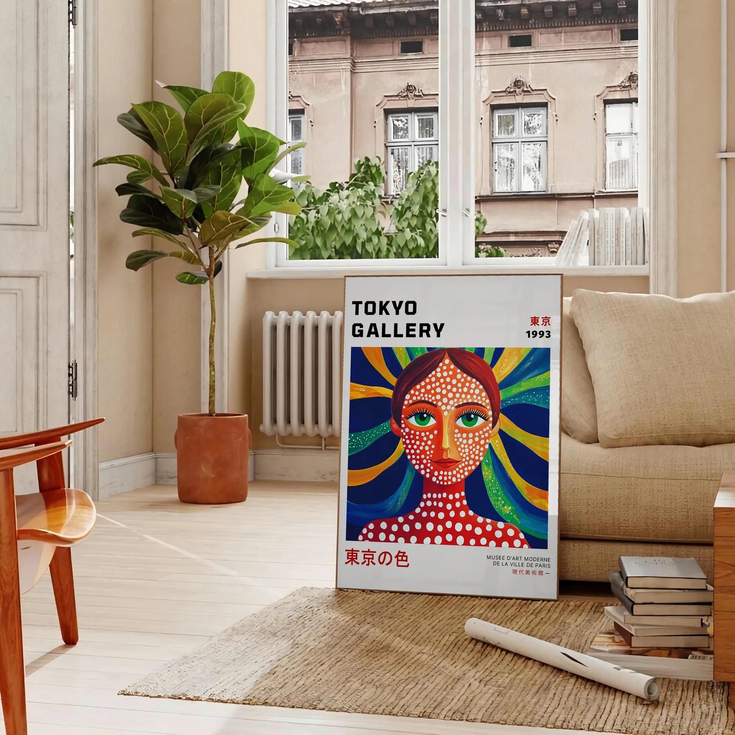 vibrant essence Yayoi Kusama Woman 3 poster red blue hues captivating artwork splash creativity space unframed version stunning