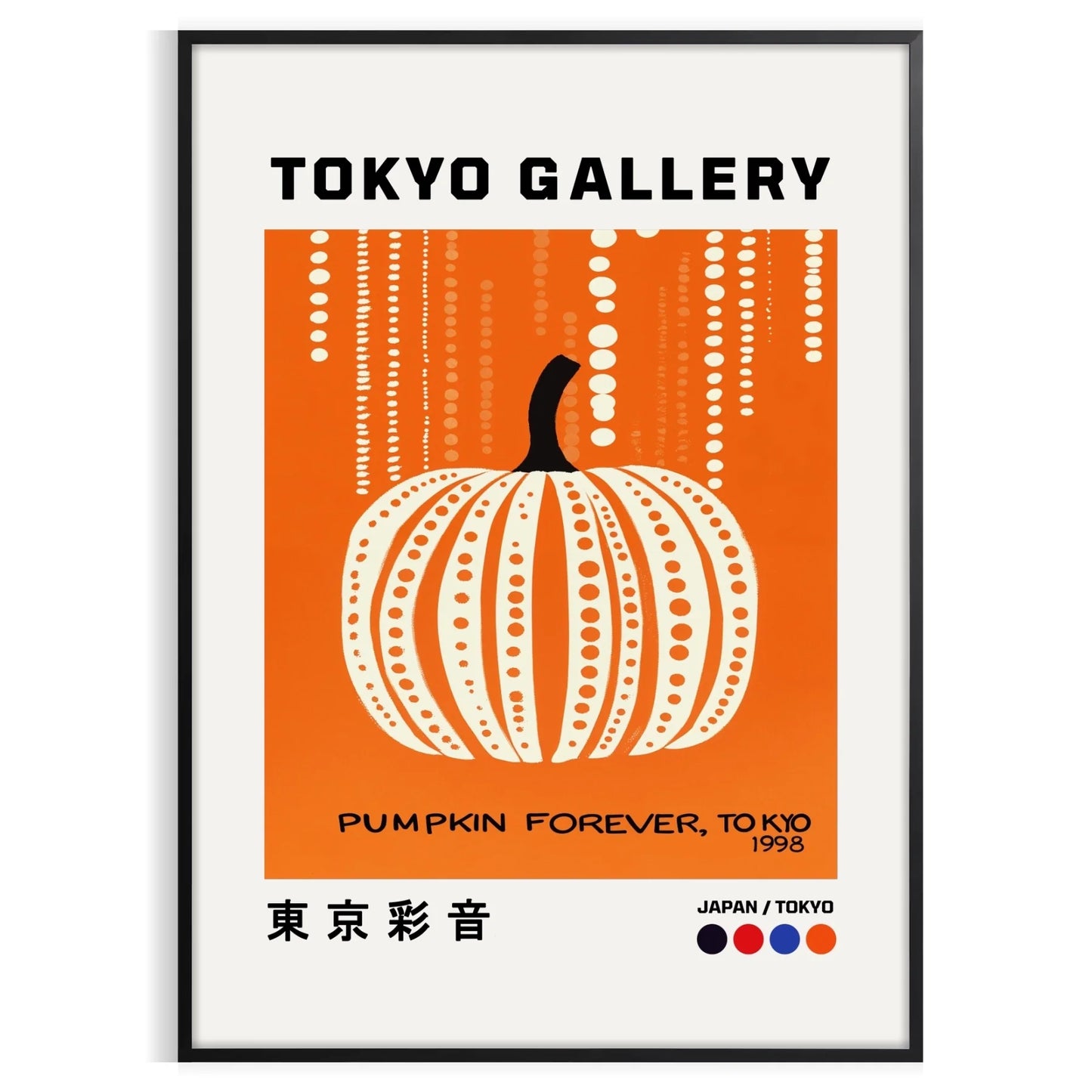 mesmerizing Pumpkin Forever Yayoi Kusama poster black white hues captivating artwork perfect art enthusiasts contemporary decor lovers statement sizes A4 cm A0