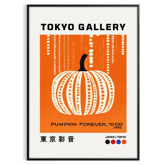 mesmerizing Pumpkin Forever Yayoi Kusama poster black white hues captivating artwork perfect art enthusiasts contemporary decor lovers statement sizes A4 cm A0