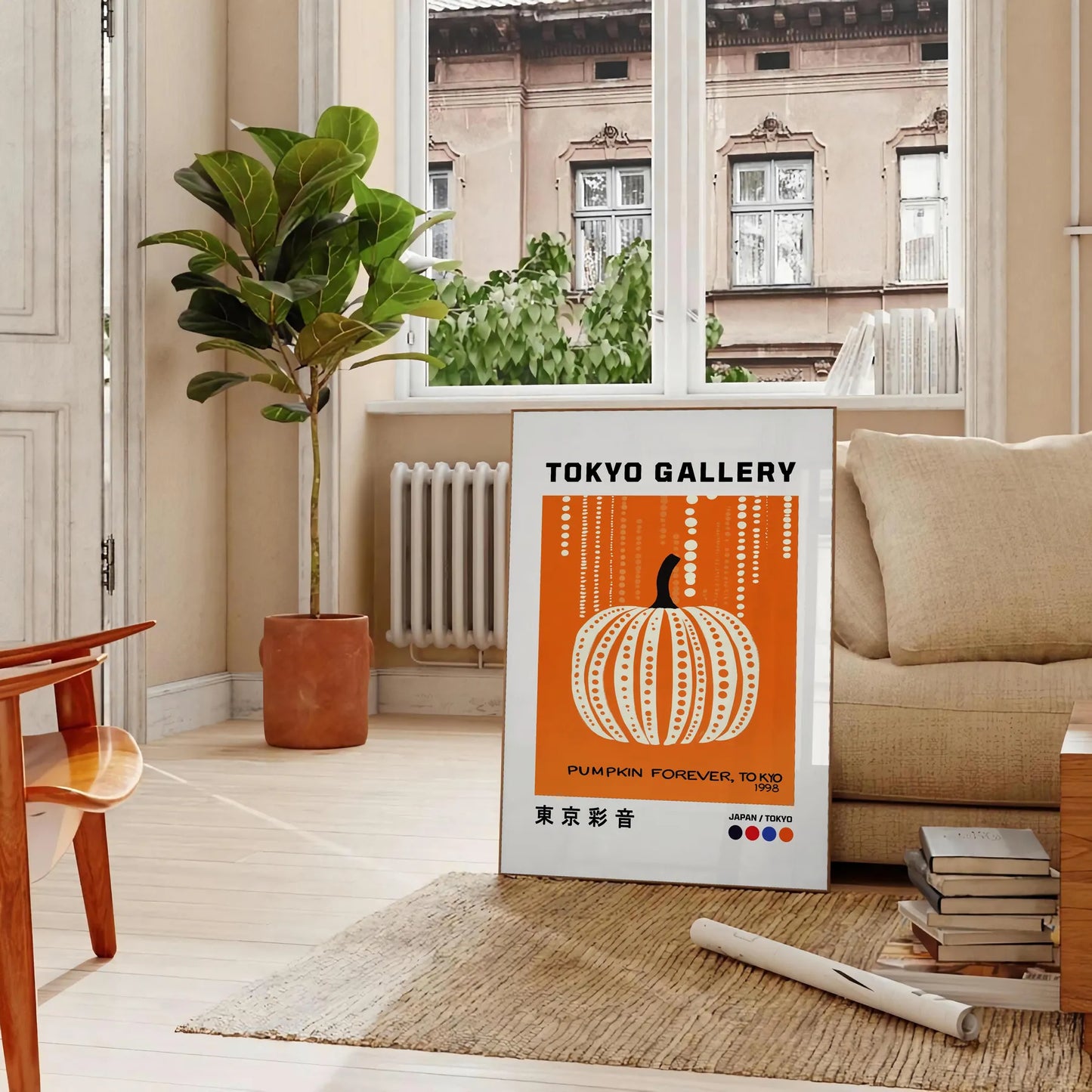 mesmerizing Pumpkin Forever Yayoi Kusama poster black white hues captivating artwork perfect art enthusiasts contemporary decor lovers statement sizes A4 cm A0