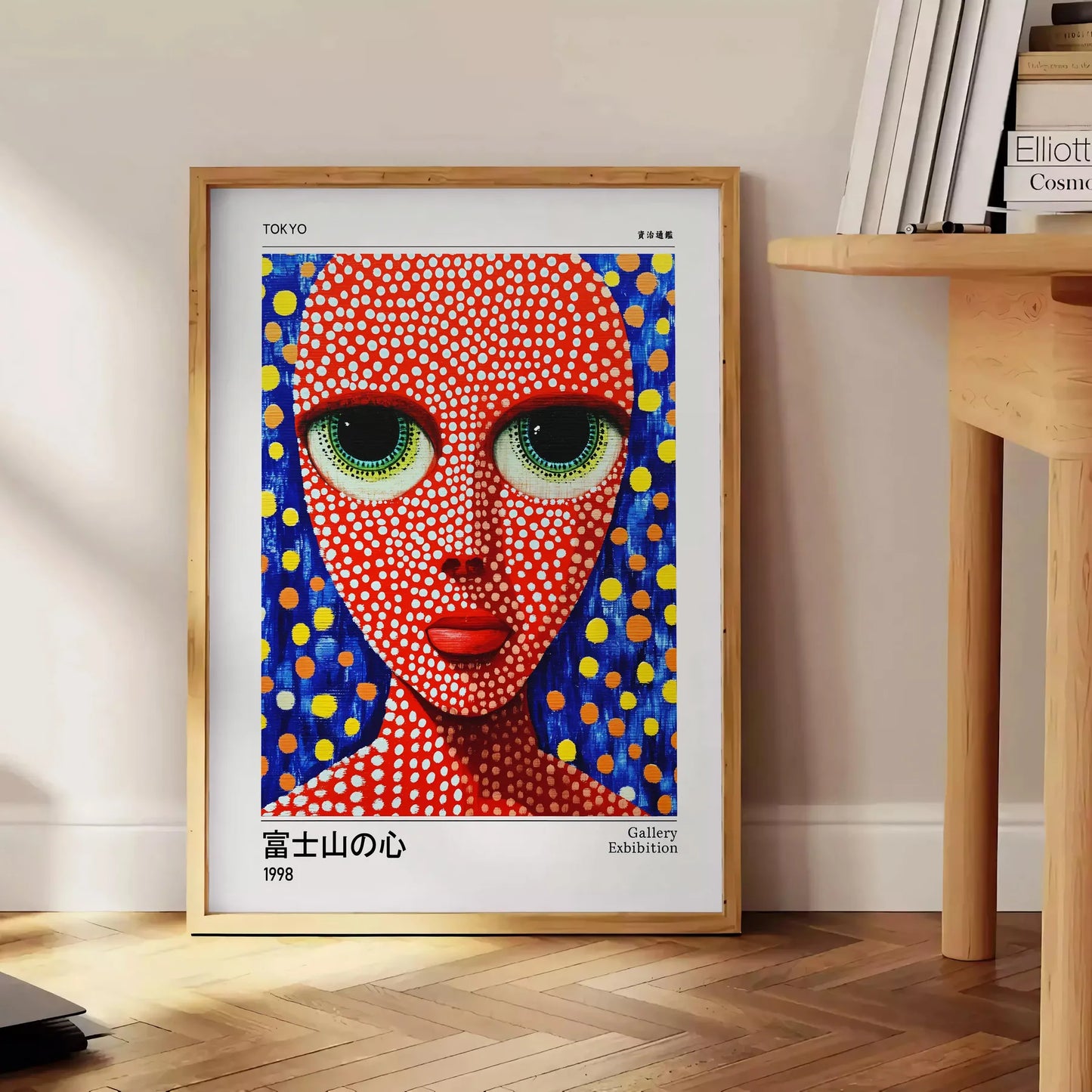 vibrant world Yayoi Kusama Woman 6 poster dynamic red blue hues piece perfect art enthusiasts space stunning artwork sizes A4 cm A0