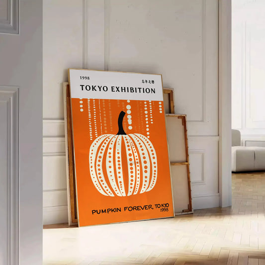 mesmerizing world Yayoi Kusama Pumpkin Forever poster vibrant green black hues eye artwork iconic style art lovers space sizes A4 cm A0