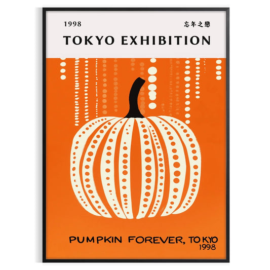 mesmerizing world Yayoi Kusama Pumpkin Forever poster vibrant green black hues eye artwork iconic style art lovers space sizes A4 cm A0