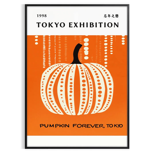 captivating world Yayoi Kusama Pumpkin Forever poster bold black green hues art lovers design enthusiasts unframed edition striking masterpiece space