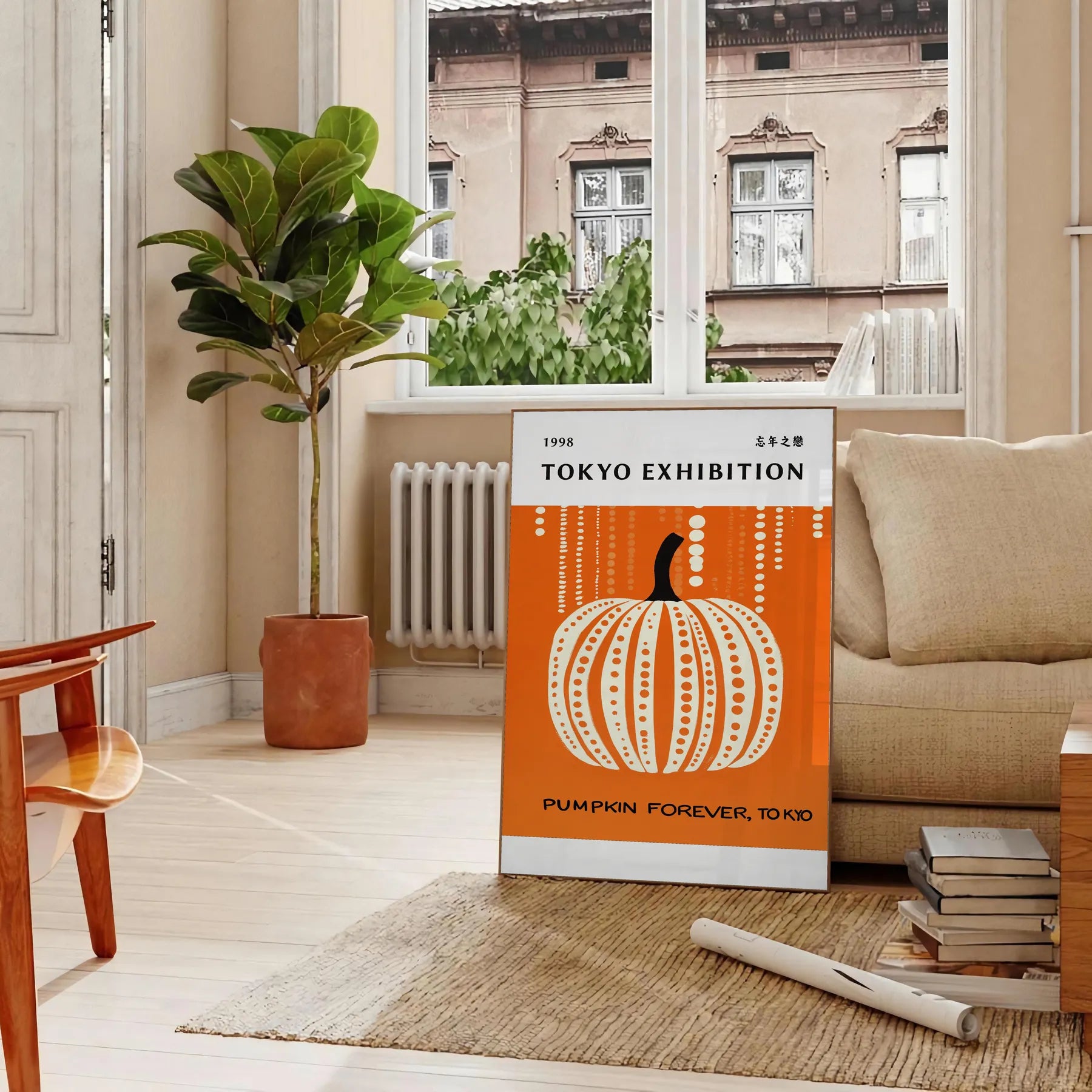 captivating world Yayoi Kusama Pumpkin Forever poster bold black green hues art lovers design enthusiasts unframed edition striking masterpiece space