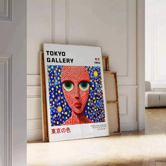mesmerizing Woman Yayoi Kusama 2 poster vibrant blend red blue art lovers modern décor enthusiasts unique piece iconic essence sizes A4 cm A0