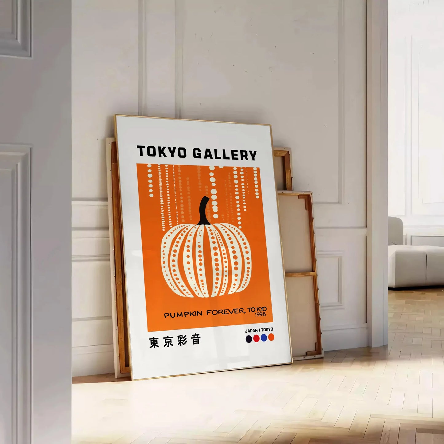 mesmerizing Pumpkin Forever Yayoi Kusama poster black white hues captivating artwork perfect art enthusiasts contemporary decor lovers statement sizes A4 cm A0