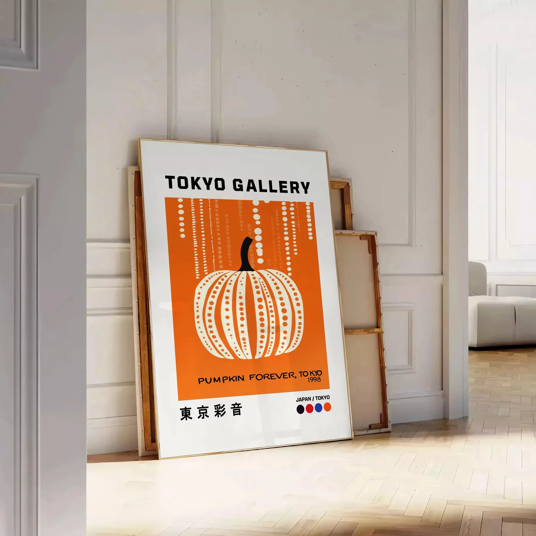 mesmerizing Pumpkin Forever Yayoi Kusama poster black white hues captivating artwork perfect art enthusiasts contemporary decor lovers statement sizes A4 cm A0